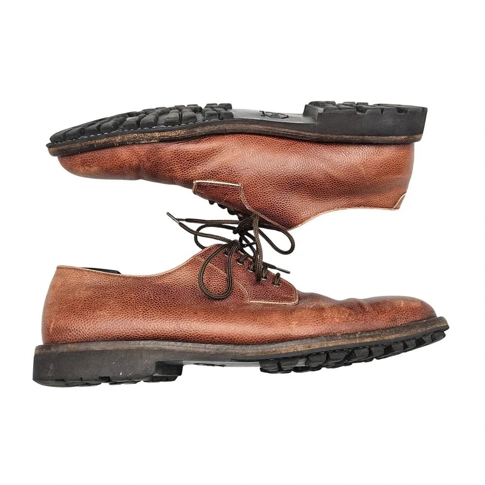 Salvatore Ferragamo‎ Men's Size 11.5 D US Brown Leather Vibram Derby Shoes READ